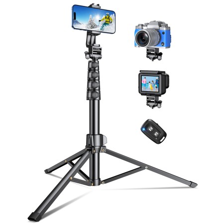 CIRYCASE 177cm Trepied Smartphone, Portable Trépied Appareil Photo Extensible en Aluminium avec Télécommande sans Fil, Perche Selfie Tête de Trepied Telephone Réglable pour iPhone/Galaxy/Gopro/Voyage CIRYCASE 177cm Trepied Smartphone, Portable Trépied Appareil Photo Extensible en Aluminium avec Télécommande sans Fil, Perche Selfie Tête de Trepied Telephone Réglable pour iPhone/Galaxy/Gopro/Voyage