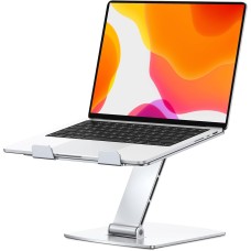 CIRYCASE Adjustable Laptop Stand Aluminum, Fast Cooling Computer Stand for Desk, Ergonomic Portable Laptop Riser Holder, Compatible with MacBook Air Pro, Dell, HP, Lenovo 10-16" Notebooks, Silver