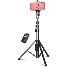 CIRYCASE Palo Selfie Tripode, 133cm Extensible Tripode para Movil con Control Remoto Blutooth Desmontable & Clip Universal, Selfie Stick Portátil & Ligero para iPhone/Samsung/Huawei/Gopro/Cámara, etc