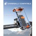 CIRYCASE Bike Phone Holder with [Heavy-Duty Clamp], [All-Around Secure] Motorbike Phone Holder for Bicycle Motorcycle Bike Pack Accessories, [1s Put & Take] Bike Phone Mount for 4.7""-6.8"" Phones (Orange)