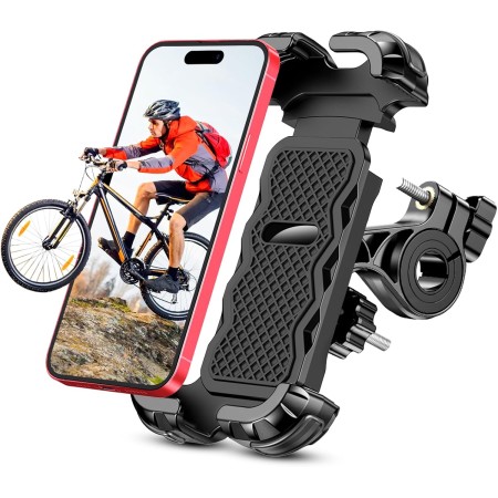CIRYCASE Handyhalterung Fahrrad, [3s Installieren & Ultimative Anti-Vibration] Handyhalterung Motorrad Handyhalter Fahrrad, 360° Drehbar Lenkerklemme, Auto & Motorrad Ständer für 4,7-6,8" Handys