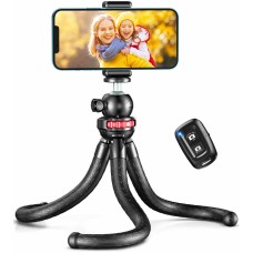 CIRYCASE Handy Stativ, Flexibler Mini Selfie Stick Stativ für Smartphone mit Kabelloser Fernbedienung, 360° Drehbar Tragbarer Kamera Stativ Handystativhalter Kompatibel mit iPhone, Galaxy, Sportkamera