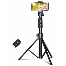 CIRYCASE 142cm Handy Stativ, Erweiterbarer All-in-One Selfie Stick Stativ Stativbeine mit Bluetooth Fernbedienung, Smartphone & Kamera Stative Kompatibel mit iPhone, Galaxy, Für Selfies/Videoaufnahmen