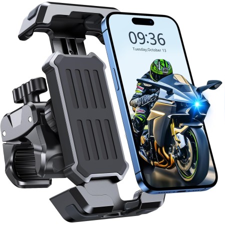 CIRYCASE Handyhalterung Fahrrad, [3s Installieren & Anti-Vibration] Handyhalterung Motorrad, 360° Drehbar & Veredelt Lenkerklemme, Handyhalter Fahrrad Rollentrainerzubehör für 4,7-6,8" Handys