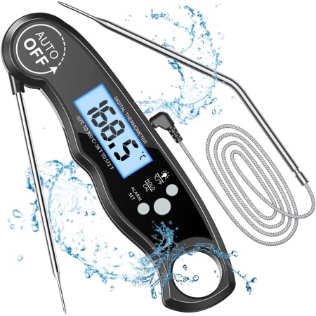CIRYCASE Fleischthermometer Digital, Sofort Ablesbares Bratenthermometer Grillthermometer, Externe Sonde mit 2 Lange Sonde & Magnet, Alarmfunktion, Thermometer Laborthermometer für Küche, BBQ, Ofen CIRYCASE Fleischthermometer Digital, Sofort Ablesbares Bratenthermometer Grillthermometer, Externe Sonde mit 2 Lange Sonde & Magnet, Alarmfunktion, Thermometer Laborthermometer für Küche, BBQ, Ofen