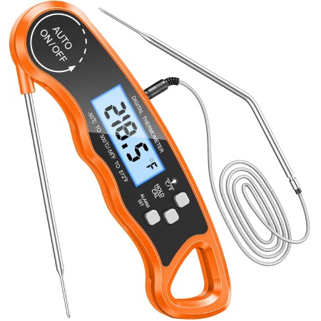 CIRYCASE Fleischthermometer Digital, Sofort Lesen Bratenthermometer Ofenthermometer, Externe Lange Sonde mit 102cm-Edelstahlkabel, Zeigerthermometer, Backofenthermometer für Küche, BBQ, Ofen, CIRYCASE Fleischthermometer Digital, Sofort Lesen Bratenthermometer Ofenthermometer, Externe Lange Sonde mit 102cm-Edelstahlkabel, Zeigerthermometer, Backofenthermometer für Küche, BBQ, Ofen,
