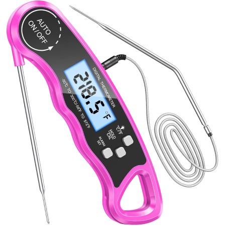 CIRYCASE Fleischthermometer Digital, Sofort Lesen Bratenthermometer Ofenthermometer, Externe Lange Sonde mit 102cm-Edelstahlkabel, Zeigerthermometer, Backofenthermometer für Küche, BBQ, Ofen,Sound Bar CIRYCASE Fleischthermometer Digital, Sofort Lesen Bratenthermometer Ofenthermometer, Externe Lange Sonde mit 102cm-Edelstahlkabel, Zeigerthermometer, Backofenthermometer für Küche, BBQ, Ofen,Sound Bar