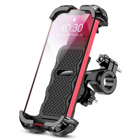CIRYCASE Support Telephone Velo avec Verrouillage de Sécurité, Protection Complète Support Téléphone Moto, 360° Rotation Porte Téléphone Vélo Compatible avec iPhone 14, Samsung, 4.7”-6.8” Smartphones