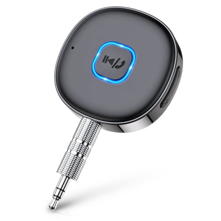 CIRYCASE Ricevitore Bluetooth 5.0 per Streaming Musicale/Chiamate a Mani Libere, 3.5 mm AUX Bluetooth per Auto, Stereo di Casa ecc, Connessione Doppia, Cancellazione del Rumore, 16 Ore Durata Batteria