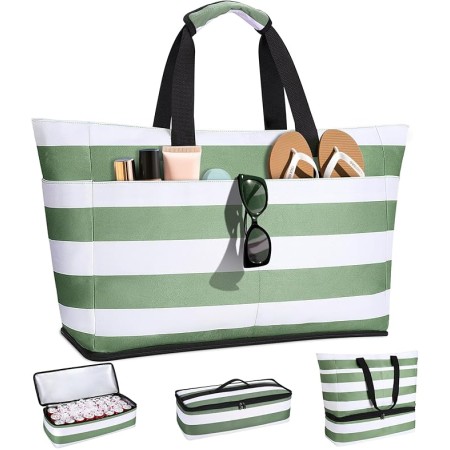 CIRYCASE Strandtasche XXL Familie mit Kühlfach, 54L Große Badetasche Strandtasche mit Reißverschluss & Nassfach, Faltbare Wasserdicht Beach Bag Mädchen Handtasche Shopper Damen für Reisen/Fitness CIRYCASE Strandtasche XXL Familie mit Kühlfach, 54L Große Badetasche Strandtasche mit Reißverschluss & Nassfach, Faltbare Wasserdicht Beach Bag Mädchen Handtasche Shopper Damen für Reisen/Fitness