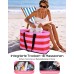 CIRYCASE Strandtasche XXL Familie mit Kühlfach, 54L Große Badetasche Strandtasche mit Reißverschluss & Nassfach, Faltbare Wasserdicht Beach Bag Mädchen Handtasche Shopper Damen für Fitness/Pool