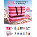 CIRYCASE Beach Bag with Cooler, 54L Extra Large Beach Bags for Women, Waterproof Summer Zipped Beach Tote Bag with Wet Compartment, Essentials Family Foldable Travel Bags for Pool Shopping Gym Picnic  (Pink)