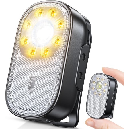 CIRYCASE 500LM EDC Mini Taschenlampe, 10 Modi Clip Lampe mit Spot & Flutlicht, USB-C Wiederaufladbar &IP65 Wasserdichte Tauchlampe Flashlight, LED Lauflicht für Joggen, Camping, Notfall, Running Light [Energieklasse F]