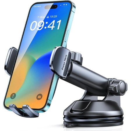 CIRYCASE Handyhalterung Auto, [Hervorragender Halt] 360° Drehbarer Handy Halterung Auto, Ultrastarke Klebrige Gelunterlage & Schneller EIN-Knopf-Release, Handyhalter Auto für 4''-7'' Handys