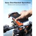 CIRYCASE Bike Phone Holder, [3s Install & Ultimate Anti-vibration] Motorcycle Phone Holder for Bike, 360° Rotatable & Upgraded Handlebar Clamp Bike Mount Adapter for MTB/ATV/Scooter, 4.7-6.8” Phones (Orange)