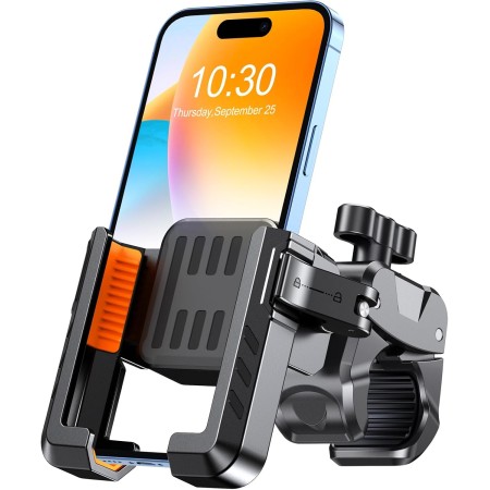 CIRYCASE Handyhalterung Fahrrad, [Kamera Ist Nicht Blockiert] Handyhalterung Motorrad, [Sehr Stabil] Handyhalter Fahrrad für MTB/Scooter, Kompatibel mit iPhone 17/16 Pro Max, S25 Ultra, 4,7"-7" Handys SEEBINGO