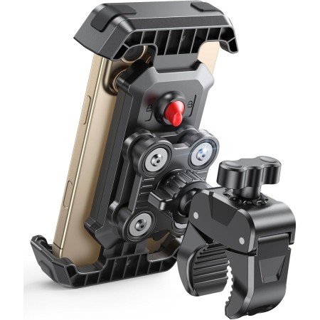 CIRYCASE Handyhalterung Motorrad [Upgrade Vibrationsgedämpft], Superstabile Handyhalterung Fahrrad, 360° Drehbar & Schnellverschluss Handyhalter Motorrad Kompatibel mit iPhone, 4.7-6.8'' Smartphone