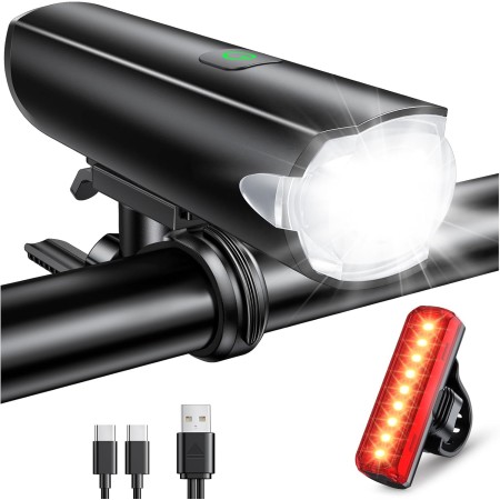 CIRYCASE Bike Lights with Wide Beam, 1200 Lumens Bike Lights Front and Back, IP65 Waterproof & USB Rechargeable Bike Light Set, 3+5 Light Modes, Long-Lasting Mountain Road Bicycle Lights for Riding CIRYCASE Bike Lights with Wide Beam, 1200 Lumens Bike Lights Front and Back, IP65 Waterproof & USB Rechargeable Bike Light Set, 3+5 Light Modes, Long-Lasting Mountain Road Bicycle Lights for Riding